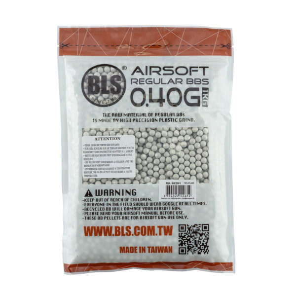 Billes airsoft biodégradables BLS BIO 0.40g – Sac 1 kg – Blanc