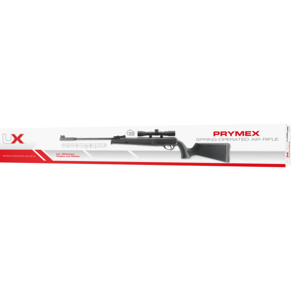 Carabine à air comprimé UX Prymex cal. 4,5 mm 7,5 J pack lunette 4x32, plombs et cibles