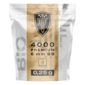 Billes airsoft biodégradables Elite Force Bio 6mm 0,25g en sachet de 4000 unités blanches