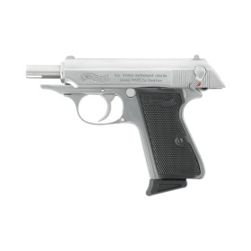 Pistolet airsoft Walther PPK/S à gaz silver tir BBS 6 mm moins de 1 joule