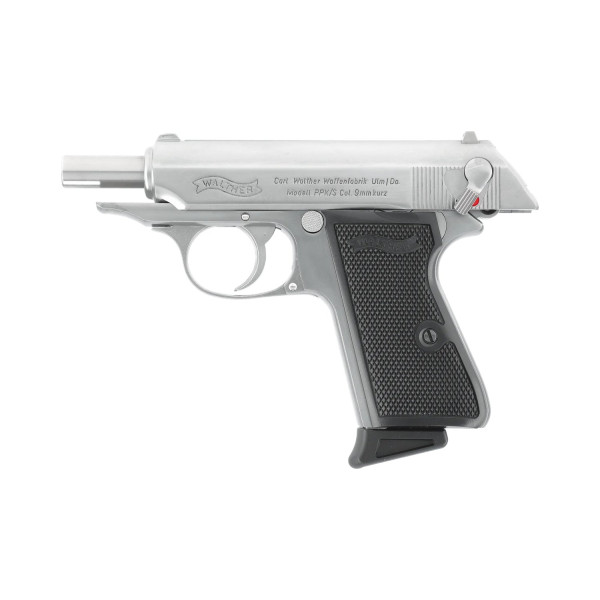 Pistolet airsoft Walther PPK/S à gaz silver tir BBS 6 mm moins de 1 joule