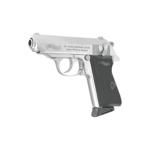 Pistolet airsoft Walther PPK/S à gaz silver tir BBS 6 mm moins de 1 joule