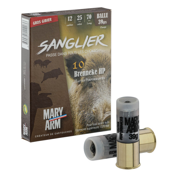 Cartouches Mary Arm Brenneke Sanglier 39 HP - Cal. 12/70 — vue 2