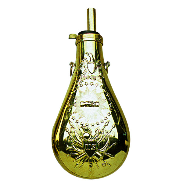 Poire à poudre Zouave en laiton cal. .58 — vue 2
