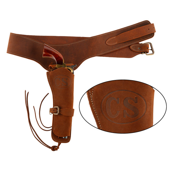 Ceinturon Confederation State - 110 cm - Marquage CS + holster. — vue 11