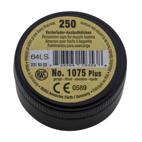 Boite de 250 amorces cannelées RWS 1075+ pour pistolets, revolvers et carabines à poudre noire — vue 2