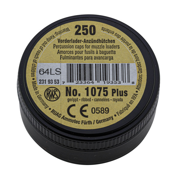 Boite de 250 amorces cannelées RWS 1075+ pour pistolets, revolvers et carabines à poudre noire — vue 12