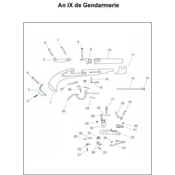 Pistolet An IX Gendarmerie à silex cal. 15,2 mm — vue 6