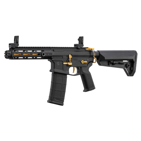 Réplique AEG LT-32 Hellion Noir/Gold NSR pack complet — vue 7