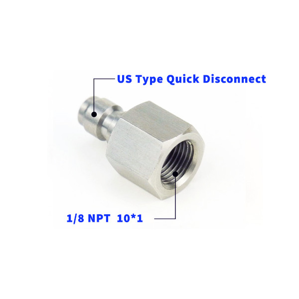 Adaptateur HPA / PCP 1/8 NPT avec connecteur type US — vue 3