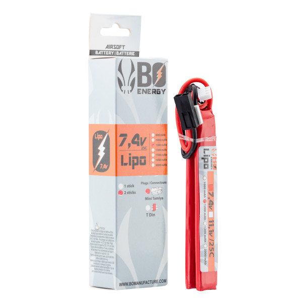 2 sticks batterie Lipo 2S 7.4V 1200mAh 25C — vue 9