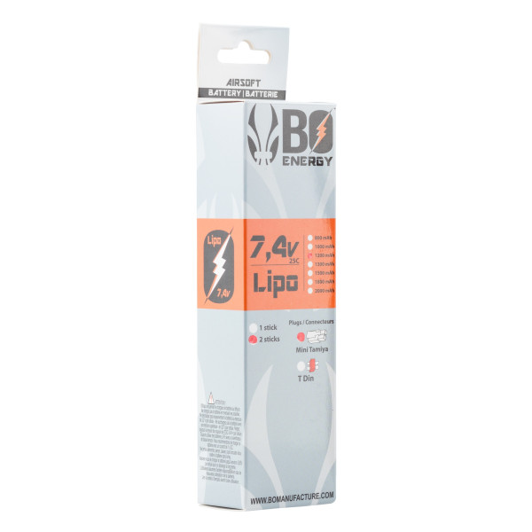 2 sticks batterie Lipo 2S 7.4V 1200mAh 25C — vue 10