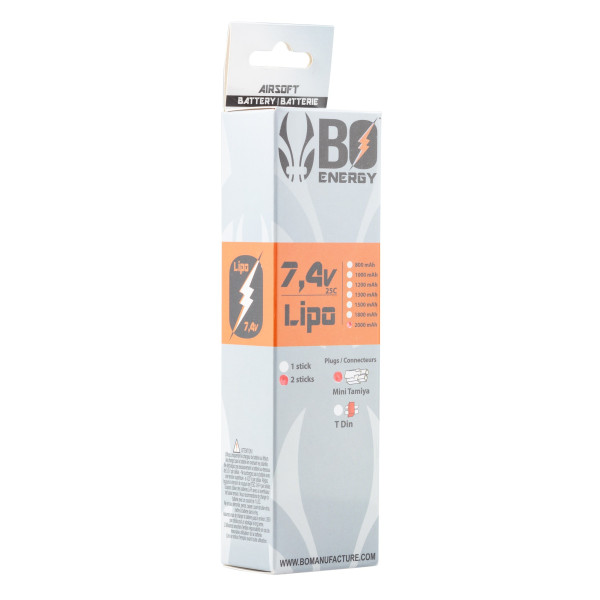 2 sticks batterie Lipo 2S 7.4V 2000mAh 25C — vue 6