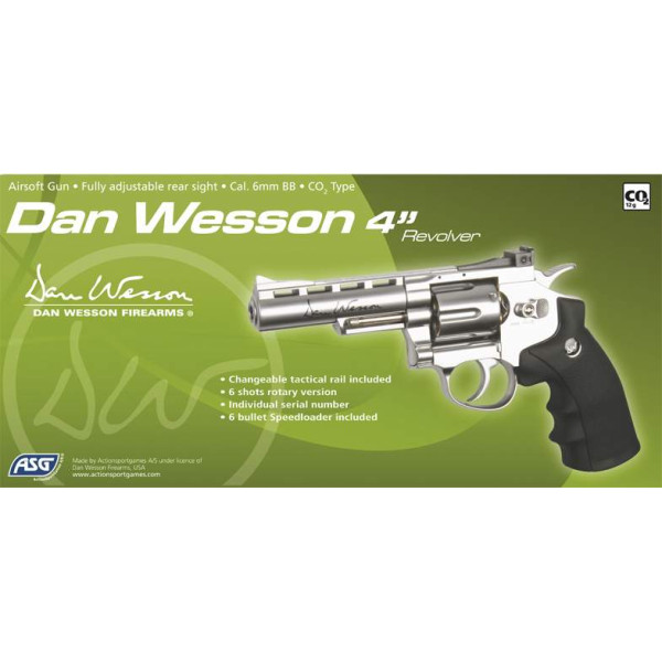 Revolver Airsoft CO2 Dan Wesson Silver 4 pouces — vue 2