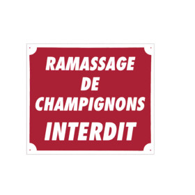 Panneau ''Ramassage de champignons interdit'' 30 x 25 cm