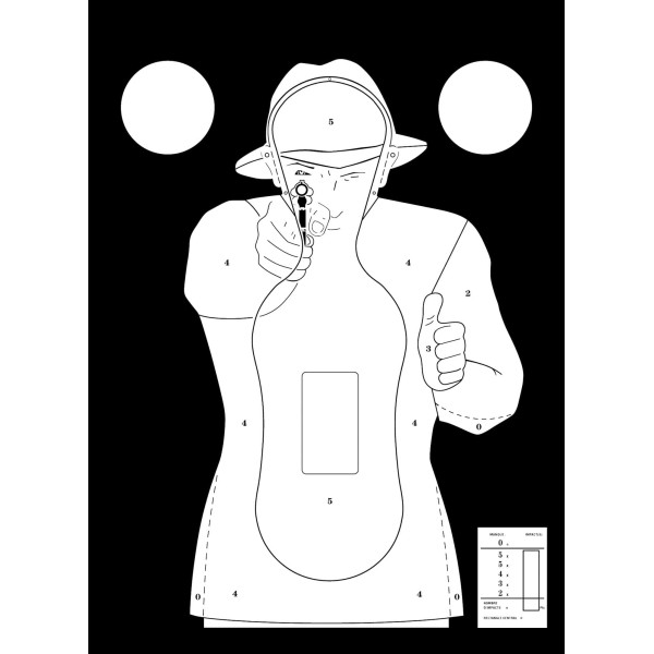 100 cibles cartons silhouette Police 51 x 71 cm — vue 3