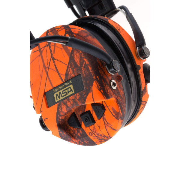 Casque audio amplifié MSA SUPREME PRO X Camo Orange — vue 4