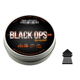 Boîte de 500 plombs Black Ops Sharp à tête pointue cal. 4.5 mm