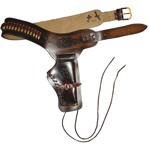 Ceinturon brun pour 1 ou 2 revolvers Western — vue 2