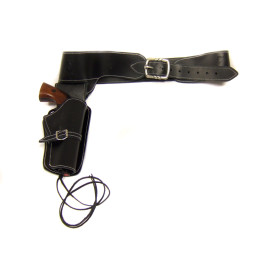 Ceinturon noir avec un holster pour revolver Western — vue 2