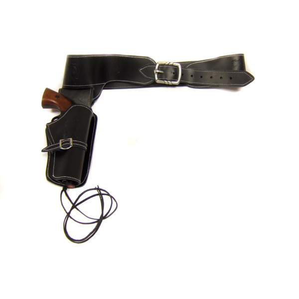 Ceinturon noir pour 1 ou 2 revolvers Western — vue 2