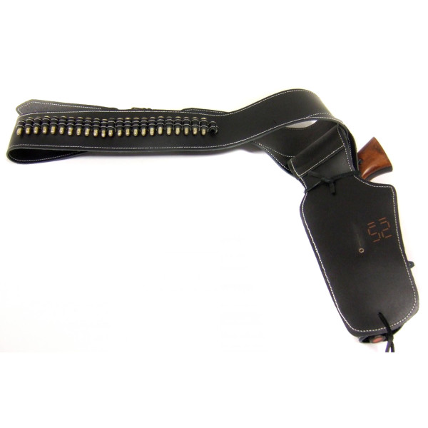 Ceinturon noir pour 1 ou 2 revolvers Western — vue 5
