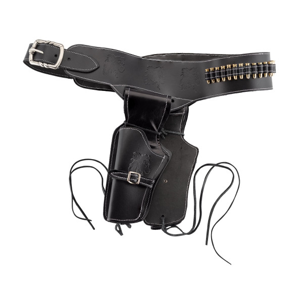 Ceinturon noir pour 1 ou 2 revolvers Western — vue 9
