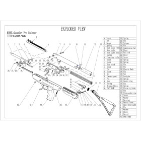 Pièces détachées pour pistolet à air LANGLEY PRO SNIPER