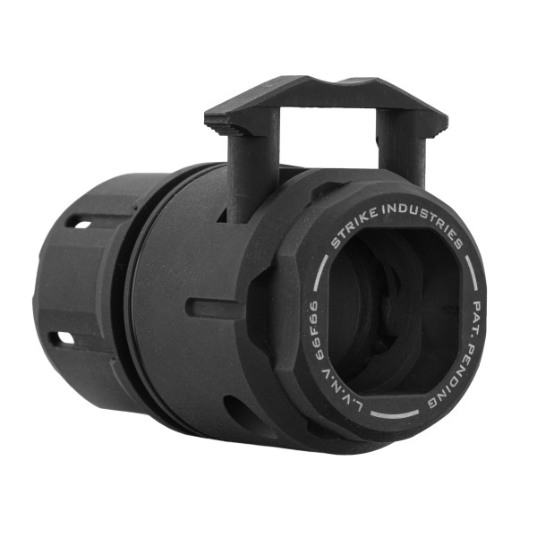 Compensateur anti blast STRIKE INDUSTRIES montage QD cal 5.56/9mm — vue 5