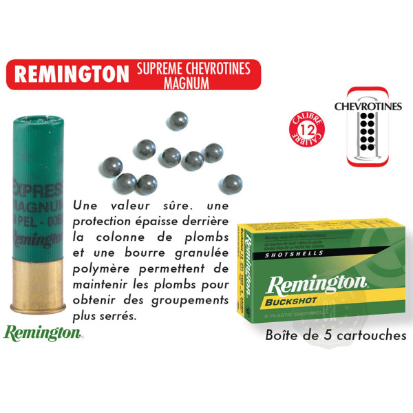 Cartouches Remington Suprême chevrotines Magnum - Cal. 12/76 — vue 4