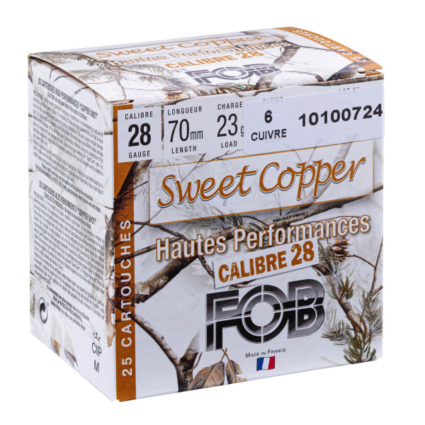 Cartouche de chasse sans plomb FOB Sweet Copper cal. 28 HP — vue 2