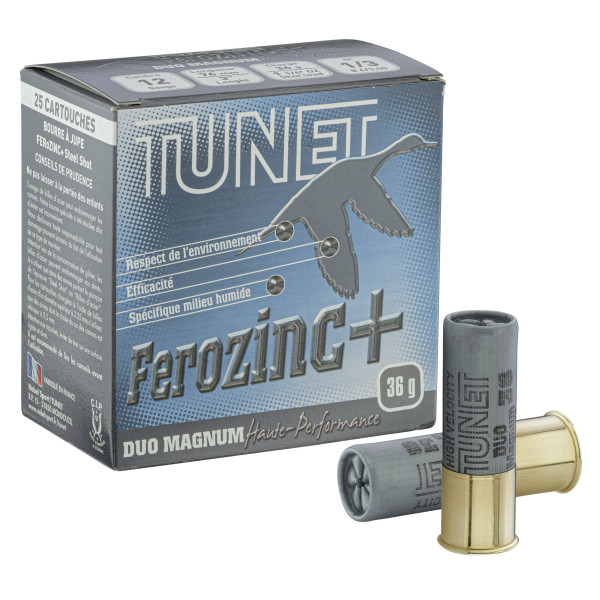 Cartouches de chasse Hautes Performances Tunet Ferozinc+ Duo-Magnum 12/76 36g Acier numéro 1/3 — vue 2