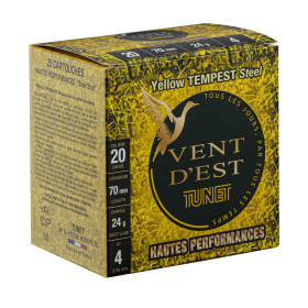 Cartouches TUNET Yellow TEMPEST 24g acier 20/70 Hautes Performances