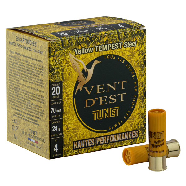 Cartouches TUNET Yellow TEMPEST 24g acier 20/70 Hautes Performances — vue 2