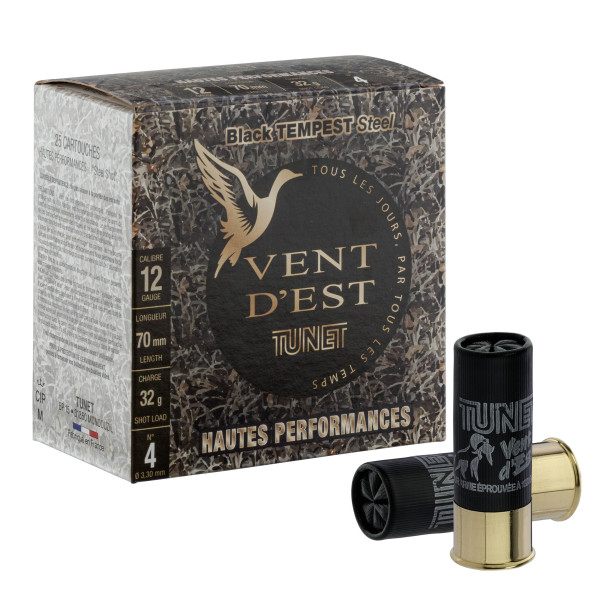 Cartouches TUNET, BLACK TEMPEST 32g acier 12/70 Hautes Performances — vue 2