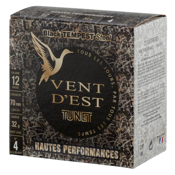 Cartouches TUNET, BLACK TEMPEST 32g acier 12/70 Hautes Performances — vue 9