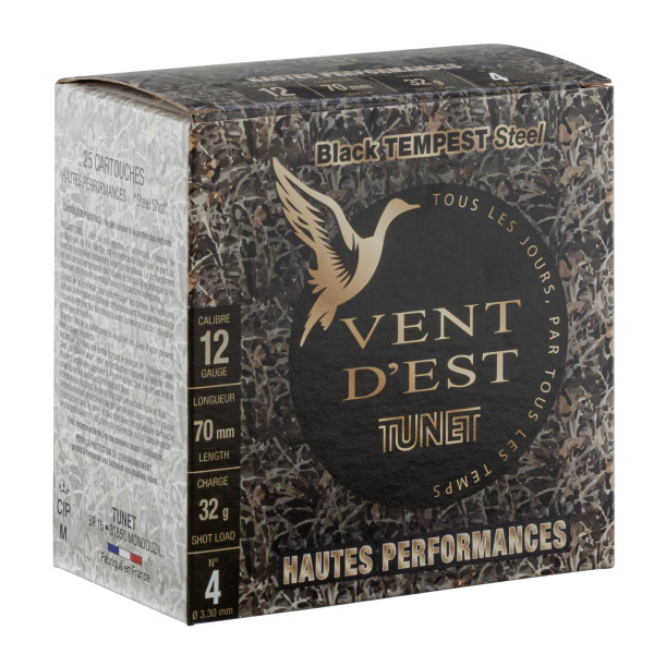 Cartouches TUNET, BLACK TEMPEST 32g acier 12/70 Hautes Performances — vue 10