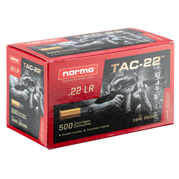 Cartouches .22 LR Norma TAC-22 — vue 6